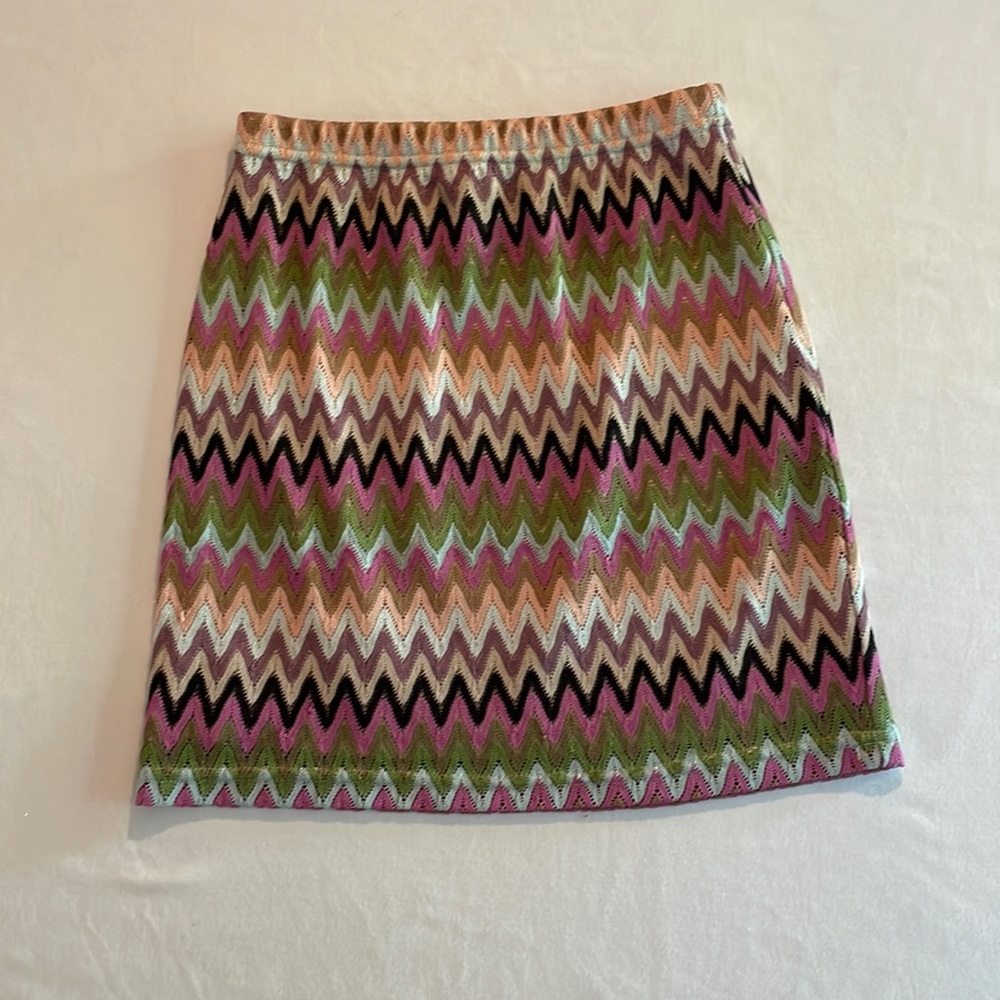 J. Cooper Multicolor Zigzag Pattern Skirt